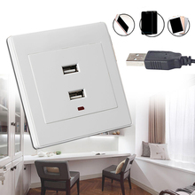 Cargador de enchufe de pared USB Dual, adaptador de corriente CA/CC, Panel de placa de salida de 2020 V a 5V, enchufes eléctricos seguros blancos, 1 ud., nuevo de 220 2024 - compra barato