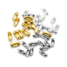 Коннекторы с шаровой цепочкой диаметром 1,5, 2, 2,4 мм, 100 шт., золотые/серебристые металлические зажимы из родия для самостоятельного изготовления ювелирных изделий 2024 - купить недорого