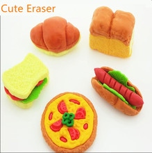 Decoration Eraser Rubber Hamburger Pizza Rubber Style Erasers Material Escolar Utiles Escolares mini food erasers 2024 - buy cheap
