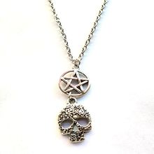 Gothic Supernatural Dean Wearing the Amulet Pentagram Skull Necklace Pendant Angel Crown Arrow Necklace For Women Jewelry Gift 2024 - buy cheap