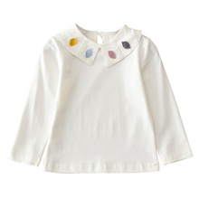Long Sleeve Girl Basic T Shirt Spring Autumn Kids Clothes Turn-down Collar Girls Tops Tee RT391 2024 - buy cheap