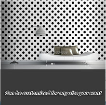 Free shipping custom 3D large murals bedroom corridor background wallpaper Black Polka Dots Wallpaper Mural 2024 - buy cheap