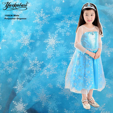 2 jardas/lote rainha vestido tecidos azul traje floco de neve princesa capa tecido brilho organza tutu 150cm 2024 - compre barato