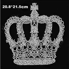 2pc/lot crown design hot fix rhinestone design hot fix hot fix rhinestone motif iron on transfers motif for shirt 2024 - buy cheap