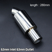 Universal 2.5 "inlet to 2.5" outlet Car Muffler Resonator Bent Stainless Steel Polished Exhaust Pipe Tip 2024 - buy cheap