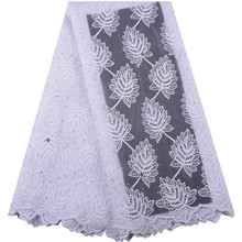 Tecido de renda branco de alta qualidade, novidade africana de renda de seda leite para vestido de casamento, tecidos de renda nigerianos com pedras f1443 2024 - compre barato