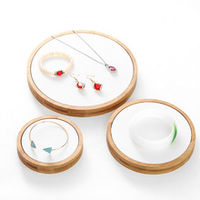 Fashion Round Bamboo Three-piece Jewelry Display Stand Earrings Nexklaces Pendants Jewelry Props Simple Jewelry Packaging sales 2024 - buy cheap