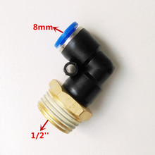 Accesorios Neumáticos tipo L, accesorio de tubería de 8mm-G1/2 pulgadas, PL8-4, 10 unids/lote 2024 - compra barato