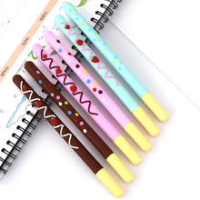 48 pçs gel canetas dos desenhos animados chocolate biscoito vara preto colorido kawaii presente gel-tinta escrita bonito artigos de papelaria escritório escola suprimentos 2024 - compre barato