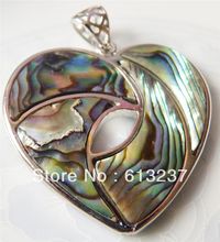 HOT! Emocionante quente frete Grátis nova Moda 2014 diy 35x35mm Colorido Abalone Shell Coração Inserção Pingente MY4773 2024 - compre barato