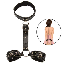 BDSM Bondage Sex Toys For The Back Couple Collar Cuff Strap Slave Roleplay Handcuffs Bondage SM Games Handcuff Fetish Erotic Toy 2024 - buy cheap