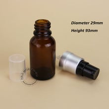 30pcs/lot Promotion Excellent 15ml Glass Amber Essential Oil Bottle Lotion Vial With Black Pump Container Refillable Pacakging 2024 - buy cheap