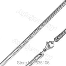 Free shipping! 3.2mm Snake Necklace Chain Silver Color Stainless Steel Jewelry Fashion Women Men Necklace Lobster Clasp SCH0009 2024 - buy cheap