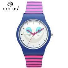 Women Cartoon Casual Waterproof Watches WILLIS Fashion Quartz Brand Sports Leisure Cats patterns Silicone Wristwatch 2024 - buy cheap