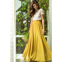 Sunny Yellow Beach Long Skirts Womens Vintage Zipper Waist Floor Length Maxi Skirt for Ladies 2017 Summer Lolita Faldas Jupe 2024 - buy cheap