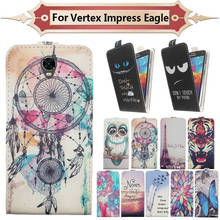 Top Selling 11 Colors Cartoon Pattern Up and Down Flip PU Leather Case For Vertex Impress Eagle 2024 - buy cheap