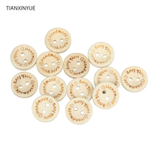Tianxinyue botões artesanais de madeira, 50 peças cor natural letra amor botões ajuste costura para decoração de casamento 2024 - compre barato