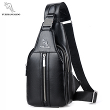 YUES KANGAROO Brand Men PU Leather Shoulder Bag Anti-theft Sling Chest pack Magnetic Clasp Crossbody Bags Casual Male Chest Bags 2024 - buy cheap