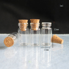 1000 x 1ml Mini Glass Bottle with Wood Cork Small Glass Sample Vial  Wishing Bottle 0.5ml till 1000ml is Available Small Bottle 2024 - buy cheap