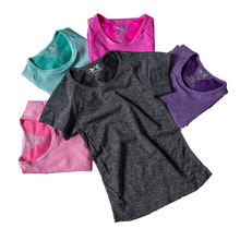 Camiseta corta de yoga para mujer, camiseta para Fitness, Running, deportes, secado rápido, ropa de fitness para mujer, Camiseta deportiva para mujer, ropa para yoga 2024 - compra barato