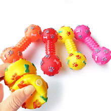 Pet Toys Rubber Barbell Squeak Toy for Dog Chew Squeaky Ball Dog Toys Tooth Grinding Training Pet Toy Supplies Pet Products 2024 - buy cheap