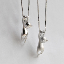Kitten Necklaces Silver Plated Cat Pendants Kitty Necklace Jewelry Couples Gift for Women Girl Lady Dropshipping Wholesale 2024 - buy cheap