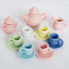 1:12 кукольная посуда, фарфоровые миниатюрные чайные наборы, мини-чайник, тарелка для кофе, миниатюрные чайные чашки, набор фарфоровых столовых приборов, 15 шт. 2024 - купить недорого