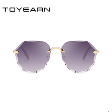 2019 New Luxury Brand Design Lady Pilot Oversized Rimless Sunglasses Women Cutting Lens Vintage Ocean Sun Glasses For Female 2024 - buy cheap