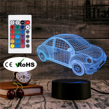 3D Iluminação Led Novety Presente Criativo Noite Luz de Cabeceira Candeeiro de Mesa de Luz Do Carro Levou Para Casa Hotel Festa Atmosfera Luzes Do Corredor 2024 - compre barato