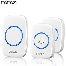 CACAZI Waterproof Wireless Doorbell 1 2 Battery Button 1 2 Receiver US EU UK AU Plug Home Calling Bell 60 Chimes 300M Remote 2024 - buy cheap