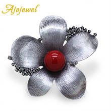 Ajojewel Antique Jewelry Large Flower Vintage Style Brooches Rhinestones Simulated-pearl Women Brooch Pins 2024 - buy cheap
