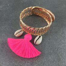 Handmade Tassel Bracelets & Bangles Big cuff bangles hand crafted charm bracelet for women Beach statement boho bohemian Jewelry 2024 - buy cheap