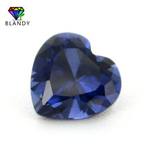 Free Shipping #34 Blue Stone 3x3~10x10mm Heart Cut Synthetic Gems Blue Corundum Stone For Jewelry 2024 - buy cheap