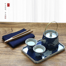 Jingdezhen azul e branco cerâmica viagem conjunto de chá pintados à mão antigo kung fu verde preto bule de chá conjunto de presente frete grátis 2024 - compre barato