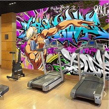 Novelty Graffiti Hand Painting Wallpaper for Gym Room Street 3D Printed Photo Wallpapers Mural Home Wall Decor Murals Customize 2024 - buy cheap