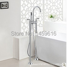 Luxuary Tub Filter Solid Chrome Finishing 2 Handles Bathtub Faucet Mixer Taps with Hand Shower W6029 635 2024 - buy cheap
