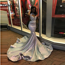 Vestidos de Noche largos de sirena con cristales brillantes plateados, vestido de fiesta Formal para mujer africana, color negro, 2019 2024 - compra barato