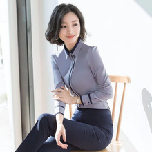 Office Lady blue white shirt women's long sleeve Blusas Femininas elegance Woman Clothes Work Wear business tops S-5XL DF2427 2024 - buy cheap