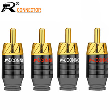 10pcs RCA Male Plug Wire Connector 24K Gold Plated Amplifier Speaker Plug Audio RCA Jack Connedctor 2024 - buy cheap