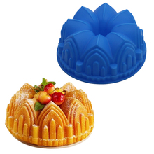 Molde de silicona con forma de corona grande para hornear, decoración 3D para tartas de cumpleaños, panadería, bandeja para hornear 2024 - compra barato
