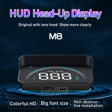 M8 YASOKRO Universal HUD Head Up Display GPS Car Car Styling OBD2 velocímetro Digital Over-speed Alarme Brisa Projetor 2024 - compre barato