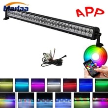 32" 180W Straight Led Light Bar with Chasing RGB Halo Ring Flood Spot Combo Beam Driving fog Lights with Mounting Bracket 2024 - buy cheap