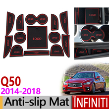 Anti-Slip Gate Slot Mat Rubber Coaster for Infiniti Q50 V37 2014 2015 2016 2017 2018 Accessories Car Stickers 13PCS White Red 2024 - buy cheap