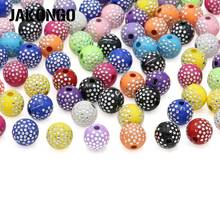 JAKONGO  Round Acrylic Ball Spacer Beads Mix Loose Beads for Jewelry Making Bracelet Accessories Handmade Findings DIY 100PCS 2024 - buy cheap