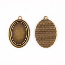 Fit 20x30mm Oval Antique Bronze Pendants Setting Cabochon Cameo Base Tray Bezel Blank DIY Jewelry  Findings 2024 - buy cheap
