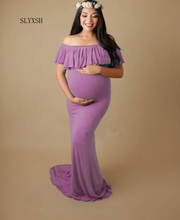 Pregnant women blue Red Maternity Dresses Photography Props Elegant Pregnancy Clothes Maternity Dresses For pregnant Photo Shoot 2024 - buy cheap