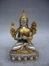 Estátua de buda prateada tibetana decoração coleção delicada da china 13 cm * 2024 - compre barato
