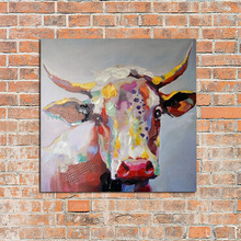 Artist Hand-painted High Quality Modern Abstract animal Cow Oil Paintings on Canvas Modern funny animal Oil Paintings for Decor 2024 - buy cheap