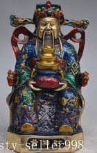 Crafts statue Chinese Bronze Cloisonne Enamel Jambhala Immortal God Buddha dragon statue 2024 - buy cheap