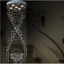 Luxury Spiral Stairs Crystal Chandelier Circular LED Villa Living Room Long Ceiling Lamp Modern Concise Crystal Hanging Light 2024 - buy cheap